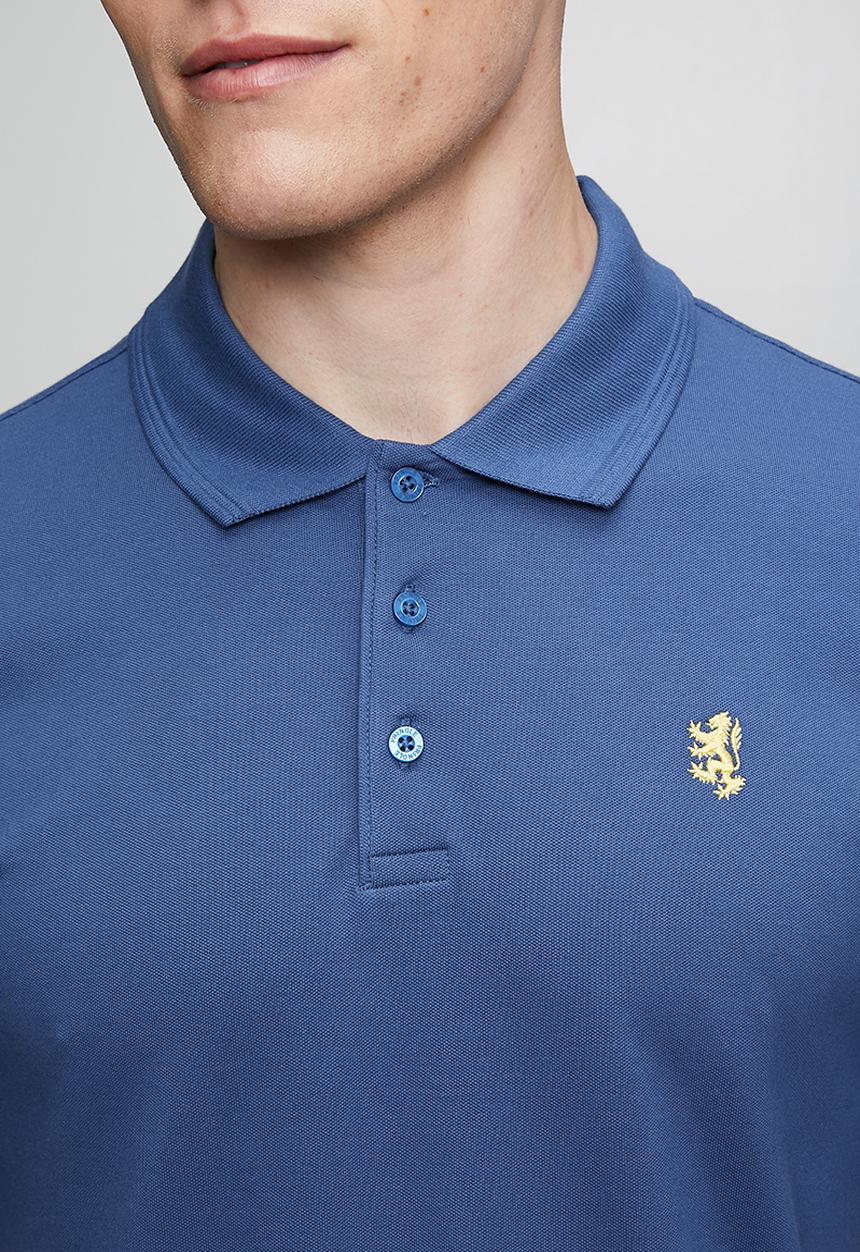 Pringle of Scotland - Pringle Adam Pique Golfer - Cobalt Blue