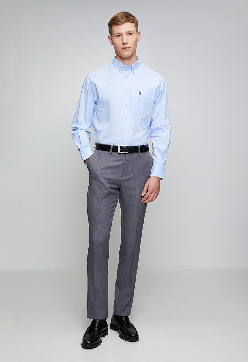 Pringle of Scotland - Pringle Jacob Long Sleeve Classic Stretch Shirt - Light Blue