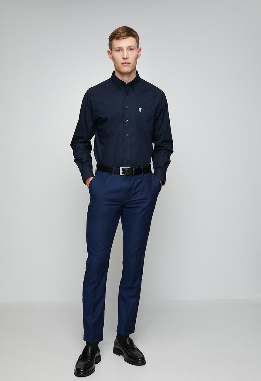 Pringle of Scotland - Pringle Jacob Long Sleeve Classic Stretch Shirt - Navy