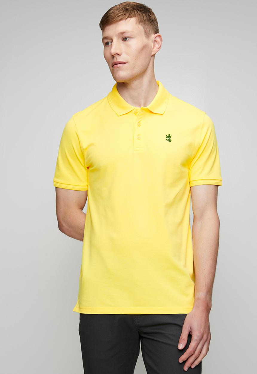 Pringle of Scotland - Pringle Adam Pique Golfer - Sun Yellow