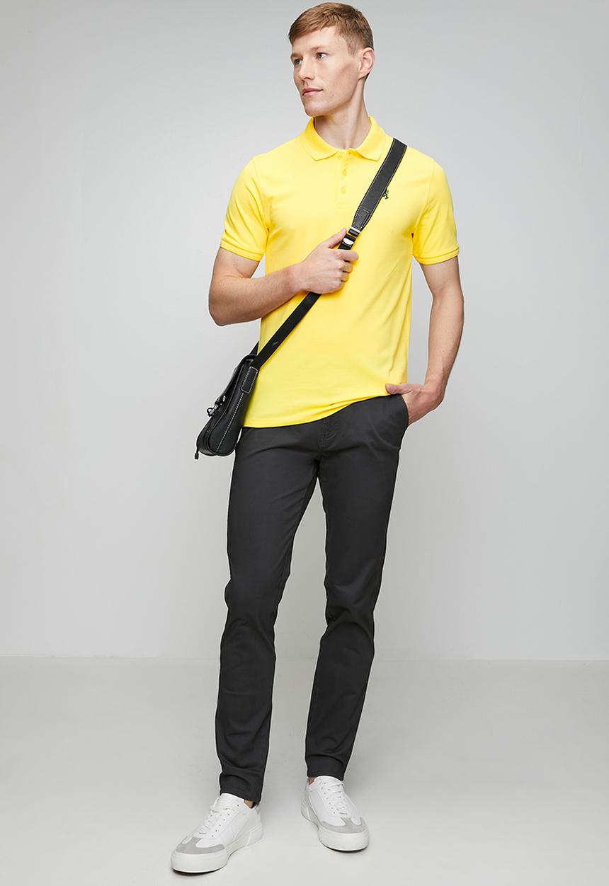 Pringle of Scotland - Pringle Adam Pique Golfer - Sun Yellow