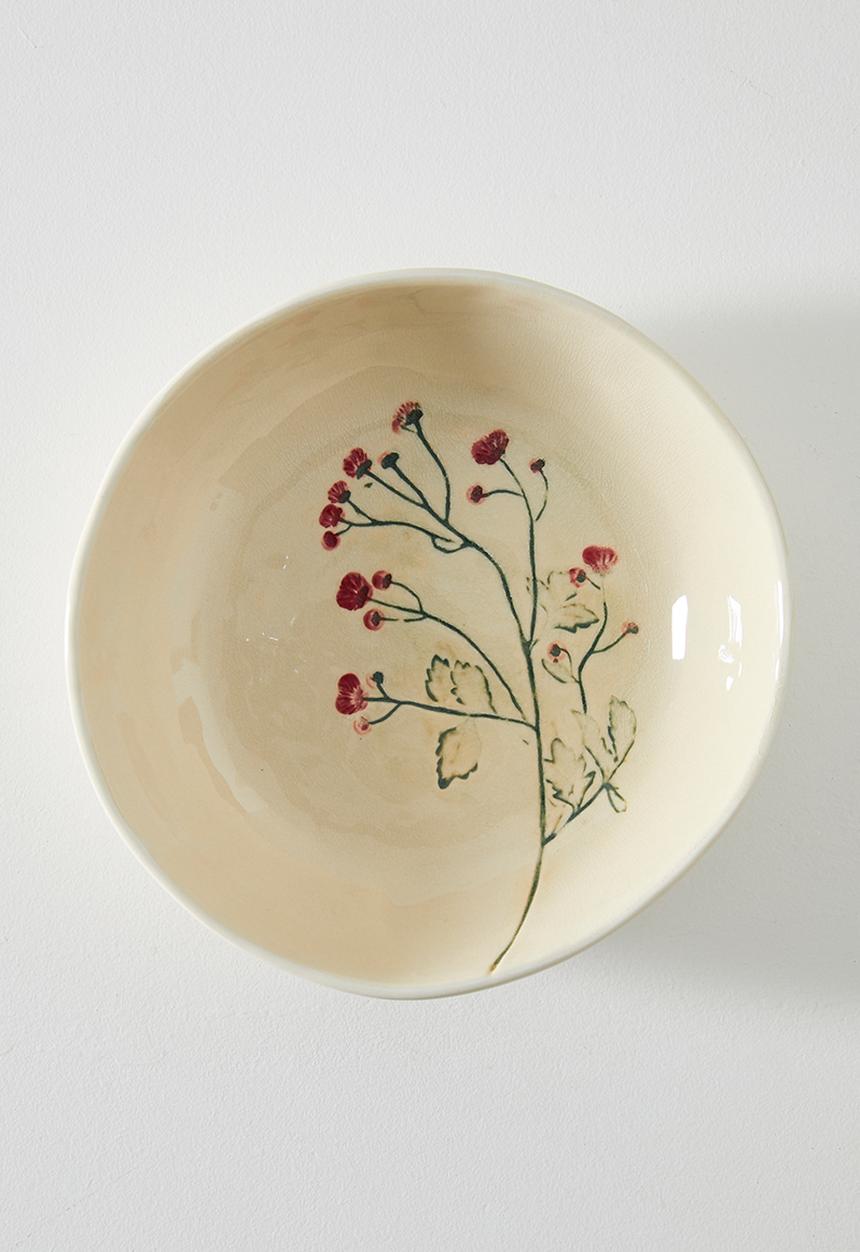 Sixth Floor - Field Flower Stoneware Serving Bowl - Natural 