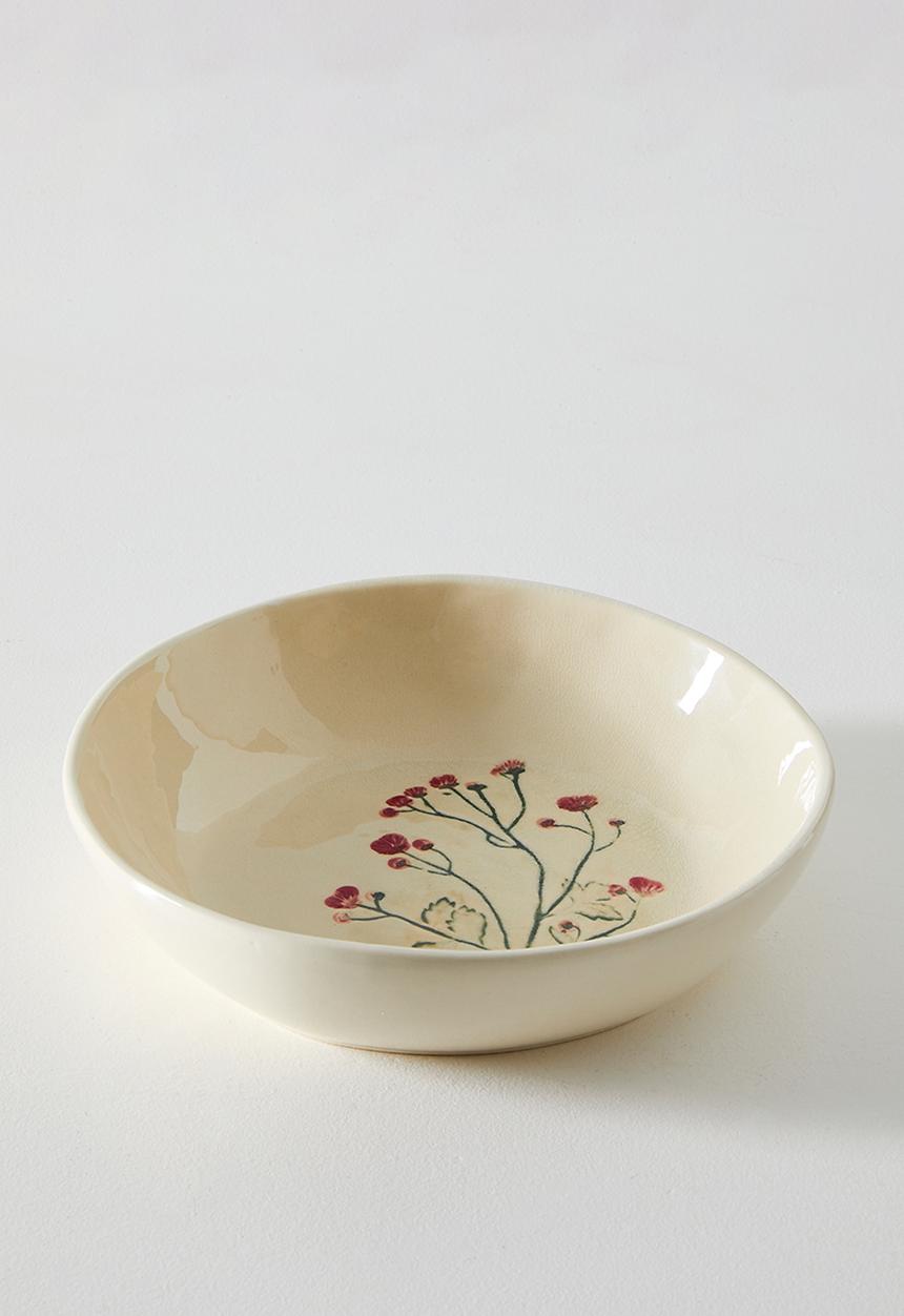 Sixth Floor - Field Flower Stoneware Serving Bowl - Natural 