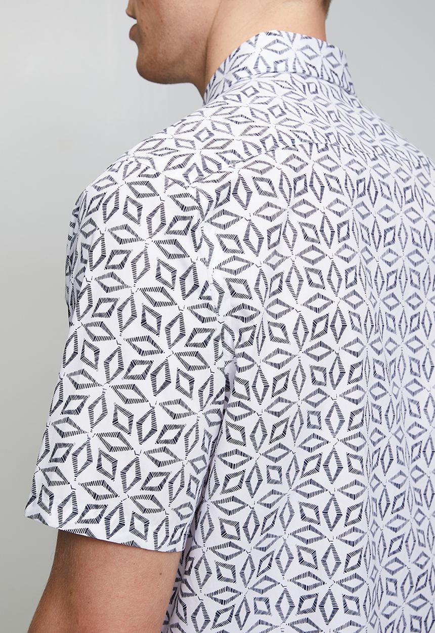 Pringle of Scotland - Pringle Joshua Printed Tailored Ss Shirt - Navy
