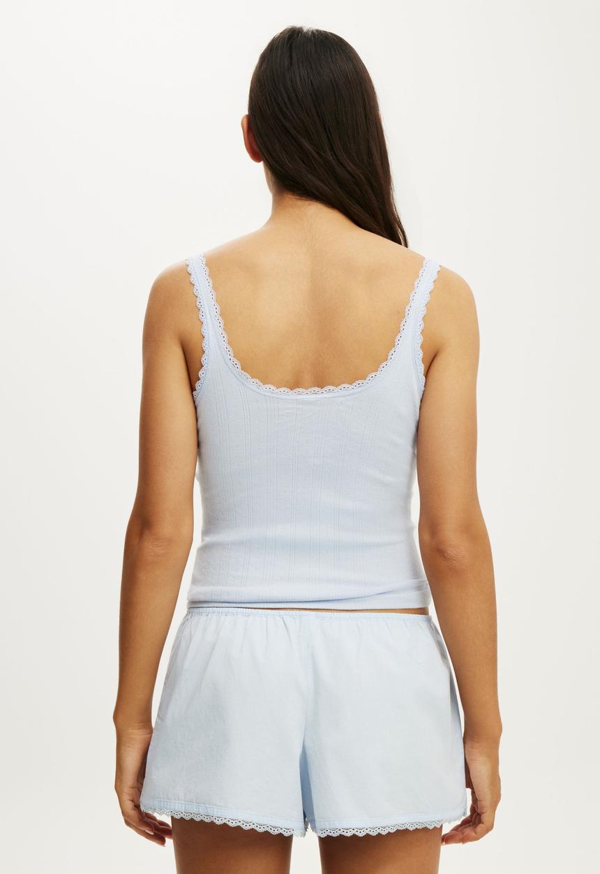 Cotton On - Cotton Soft Relaxed Lace Short - Violet Blue