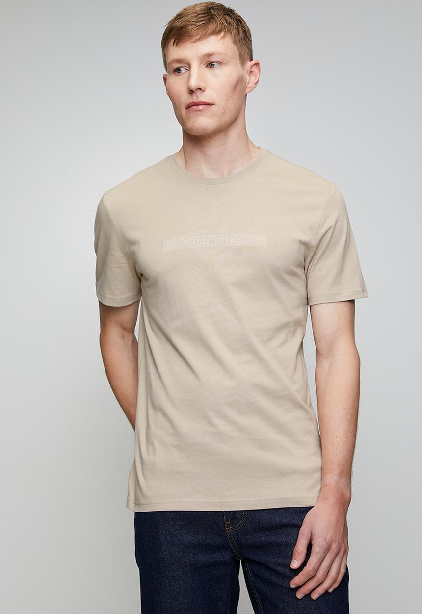 Pringle of Scotland - Pringle Liam Embroidery Tee - Stone