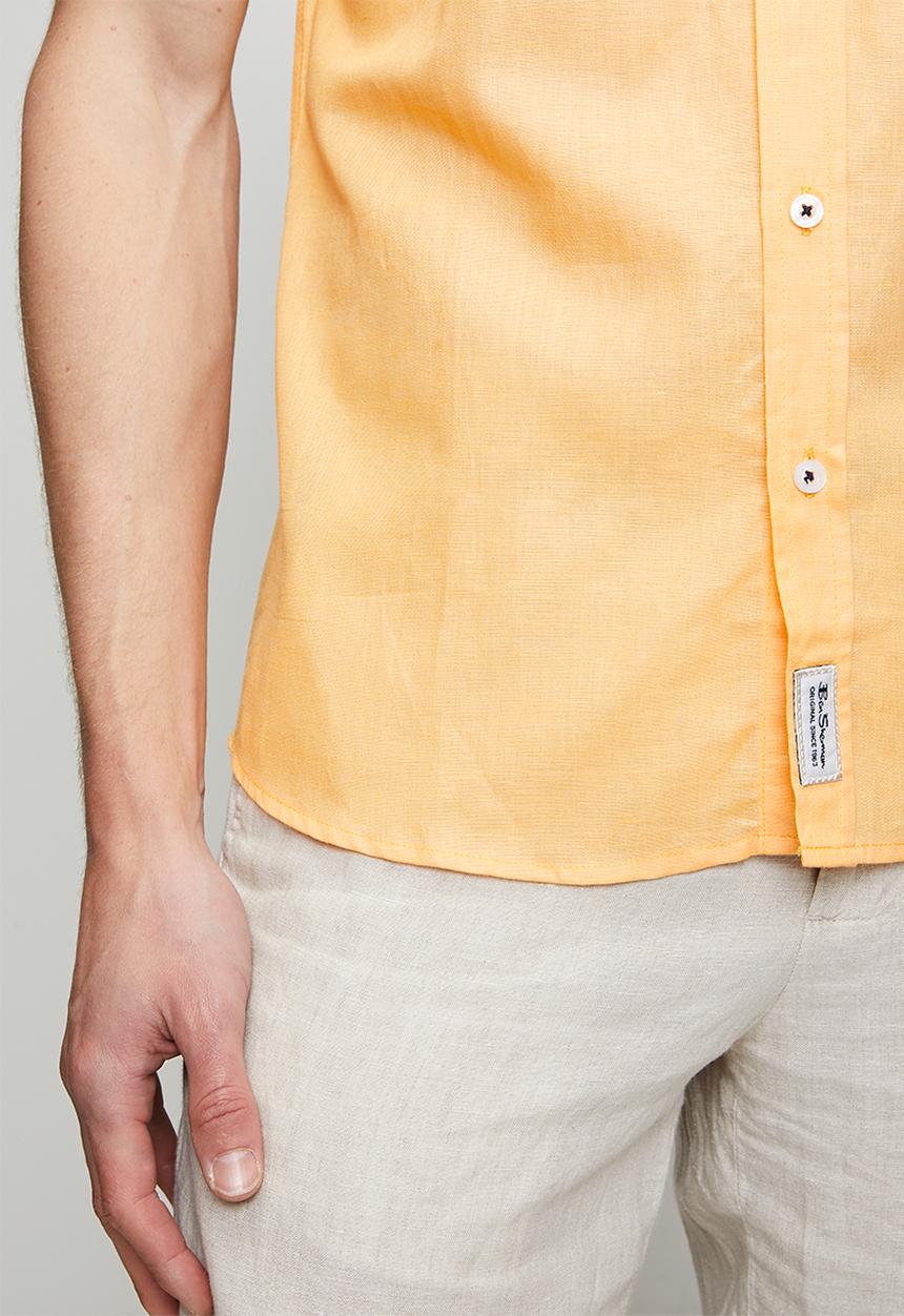 Ben Sherman - Linen Shirt Short sleeve - yellow
