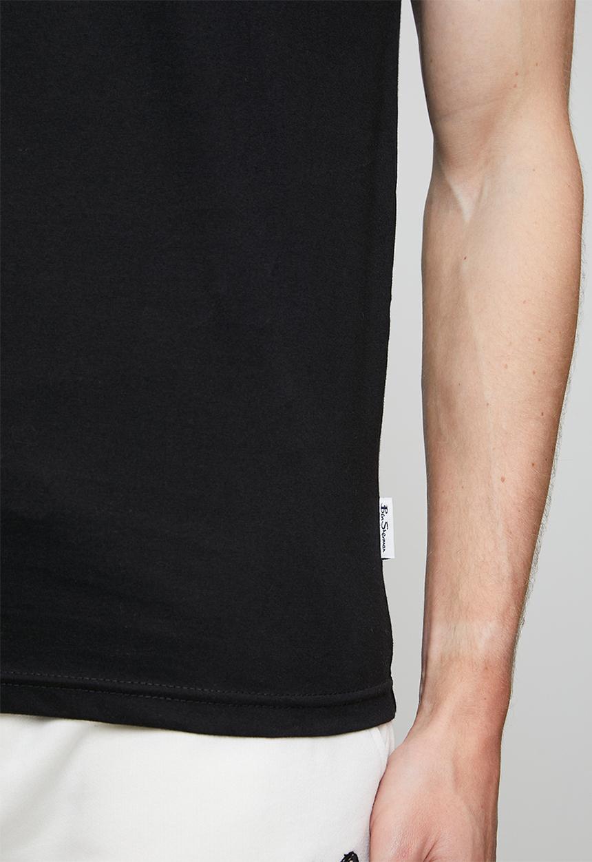 Ben Sherman - Essential Tar Prnt Crew Tee Shirt - Black