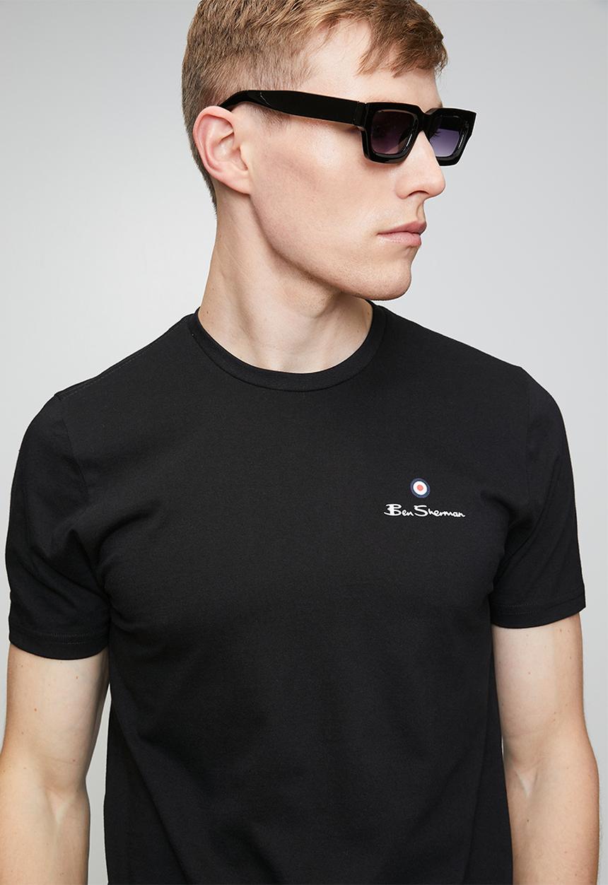 Ben Sherman - Essential Tar Prnt Crew Tee Shirt - Black