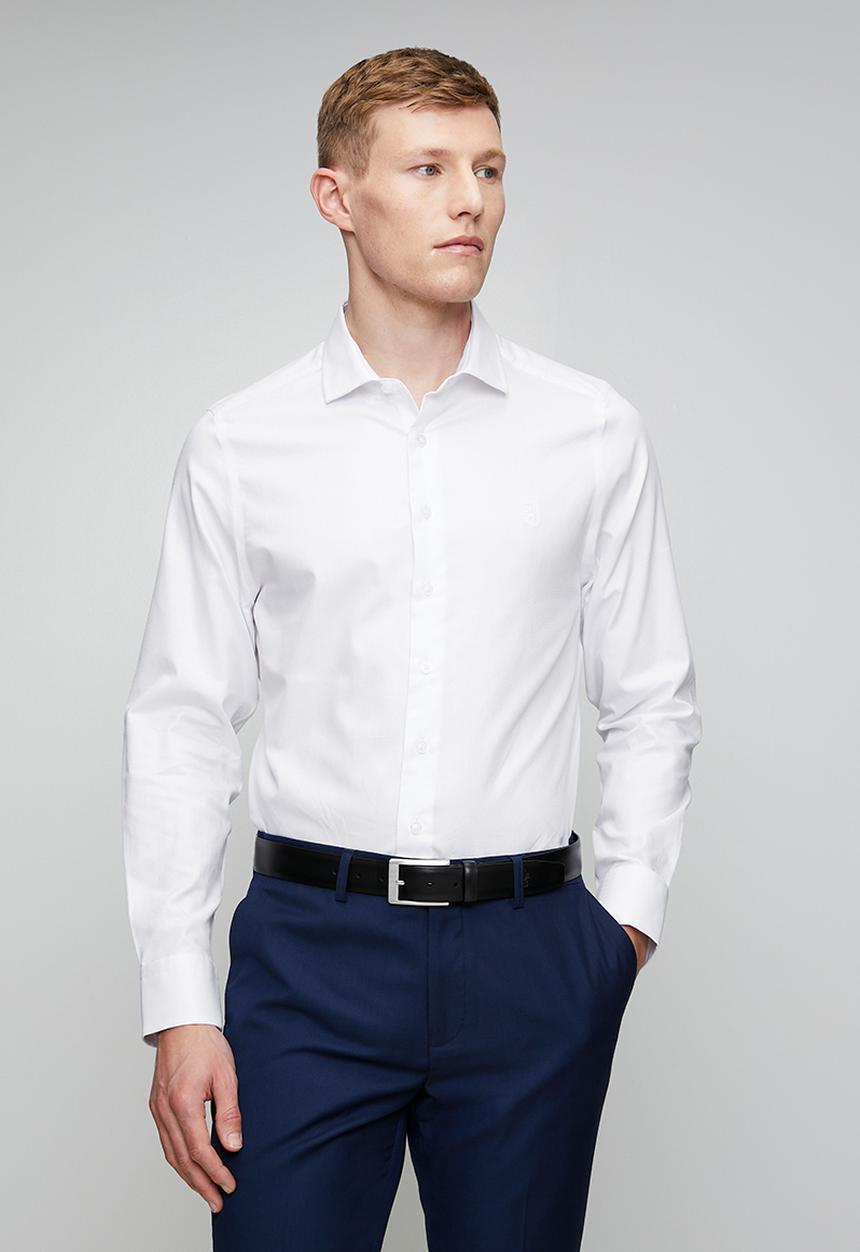 Pringle of Scotland - Pringle Tim Long Sleeve Tailored Shirt - White