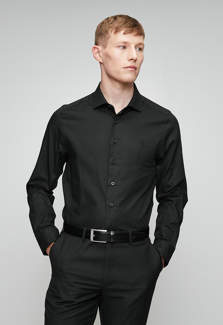 Pringle of Scotland - Pringle Tim Long Sleeve Tailored Shirt - Black