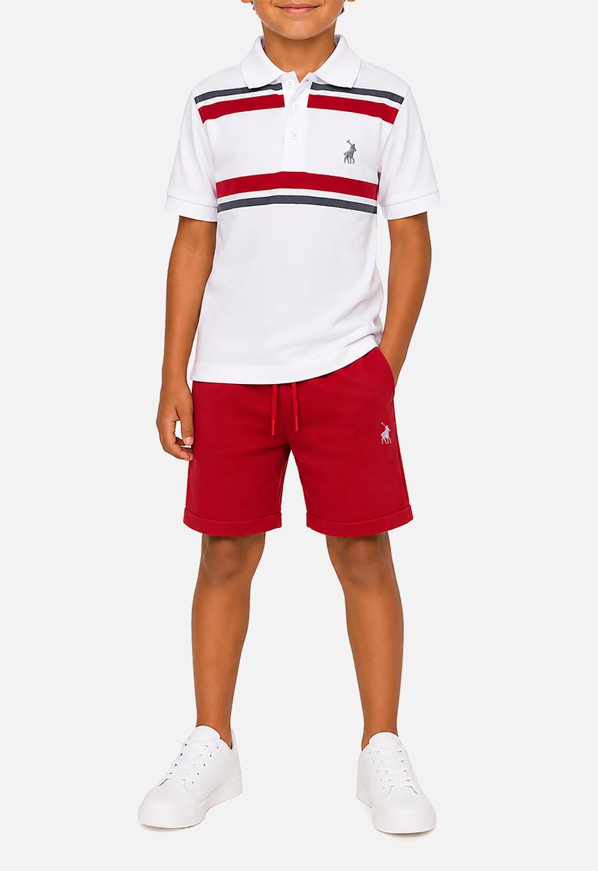 POLO - Boys Amari Tape Ss Golfer - White