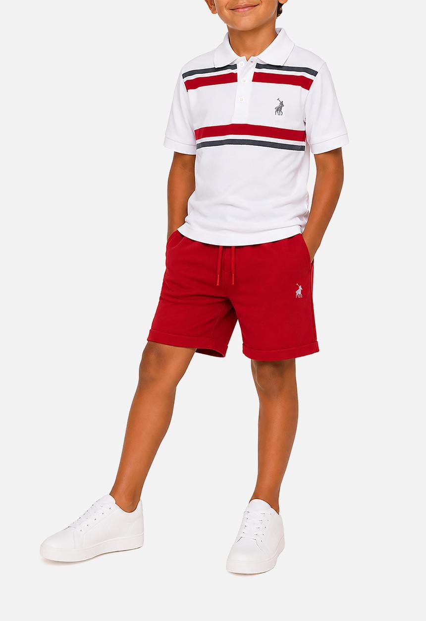 POLO - Boys Amari Tape Ss Golfer - White