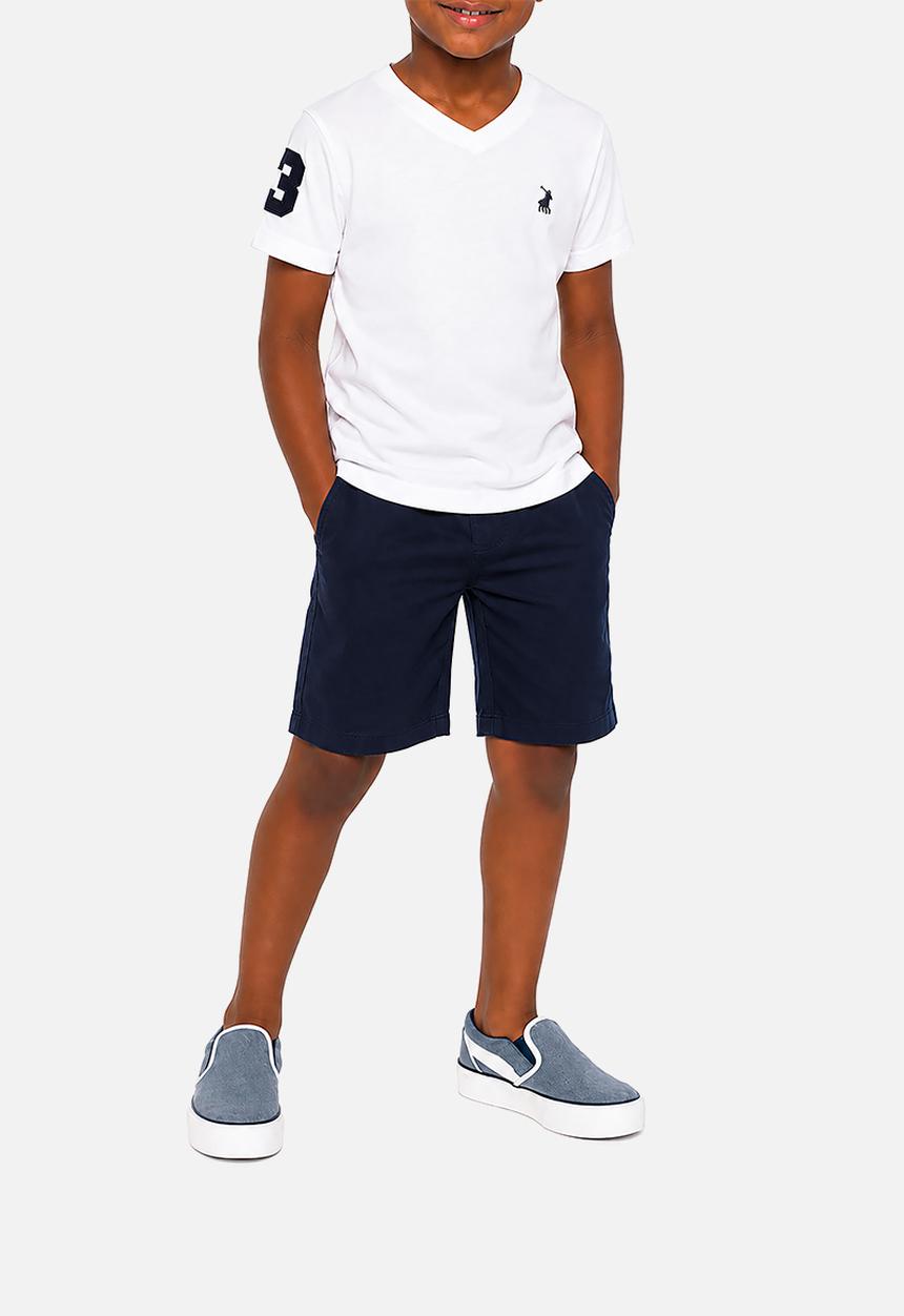 POLO - Boys James V Neck Tee - White