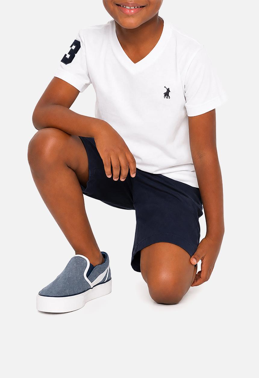 POLO - Boys James V Neck Tee - White