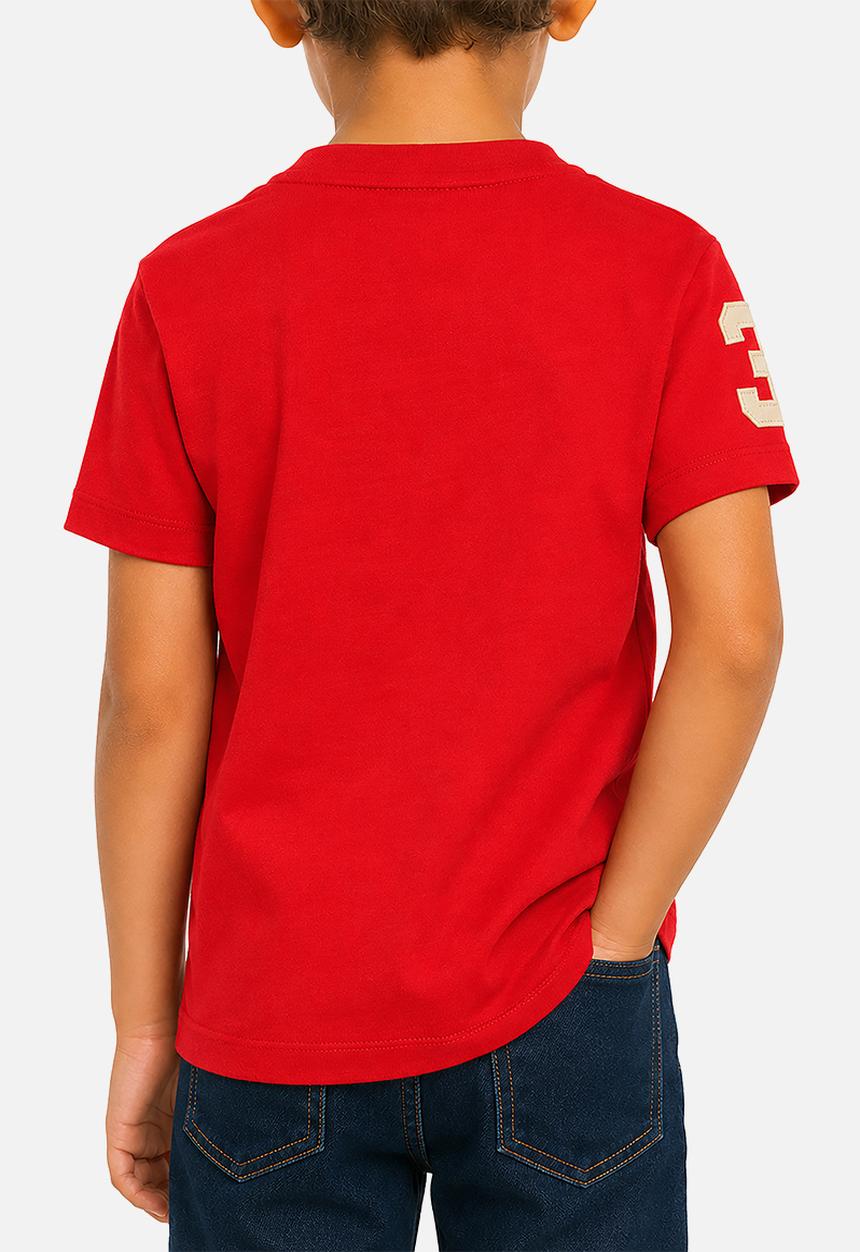 POLO - Boys James V Neck Tee - Red