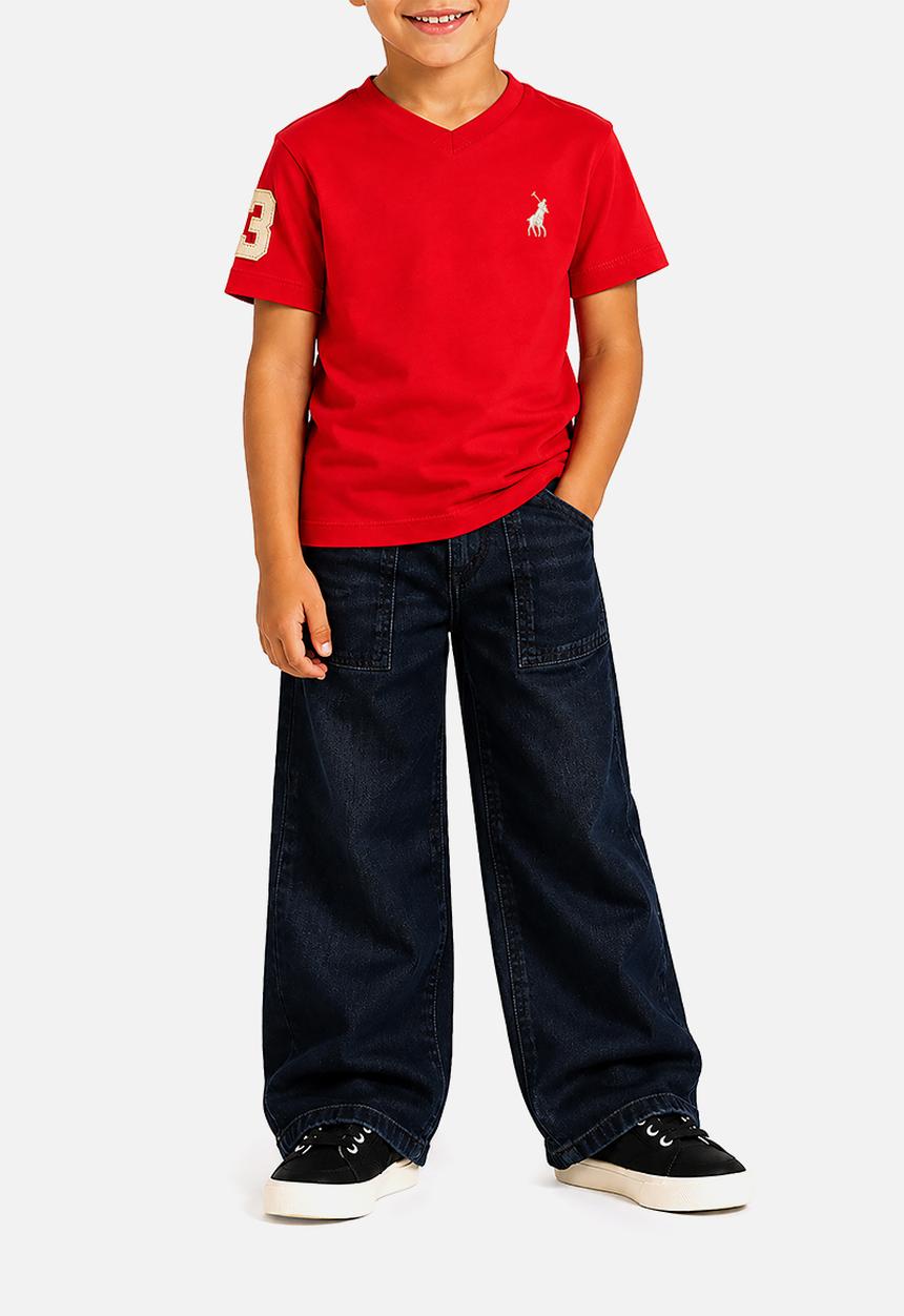 POLO - Boys James V Neck Tee - Red
