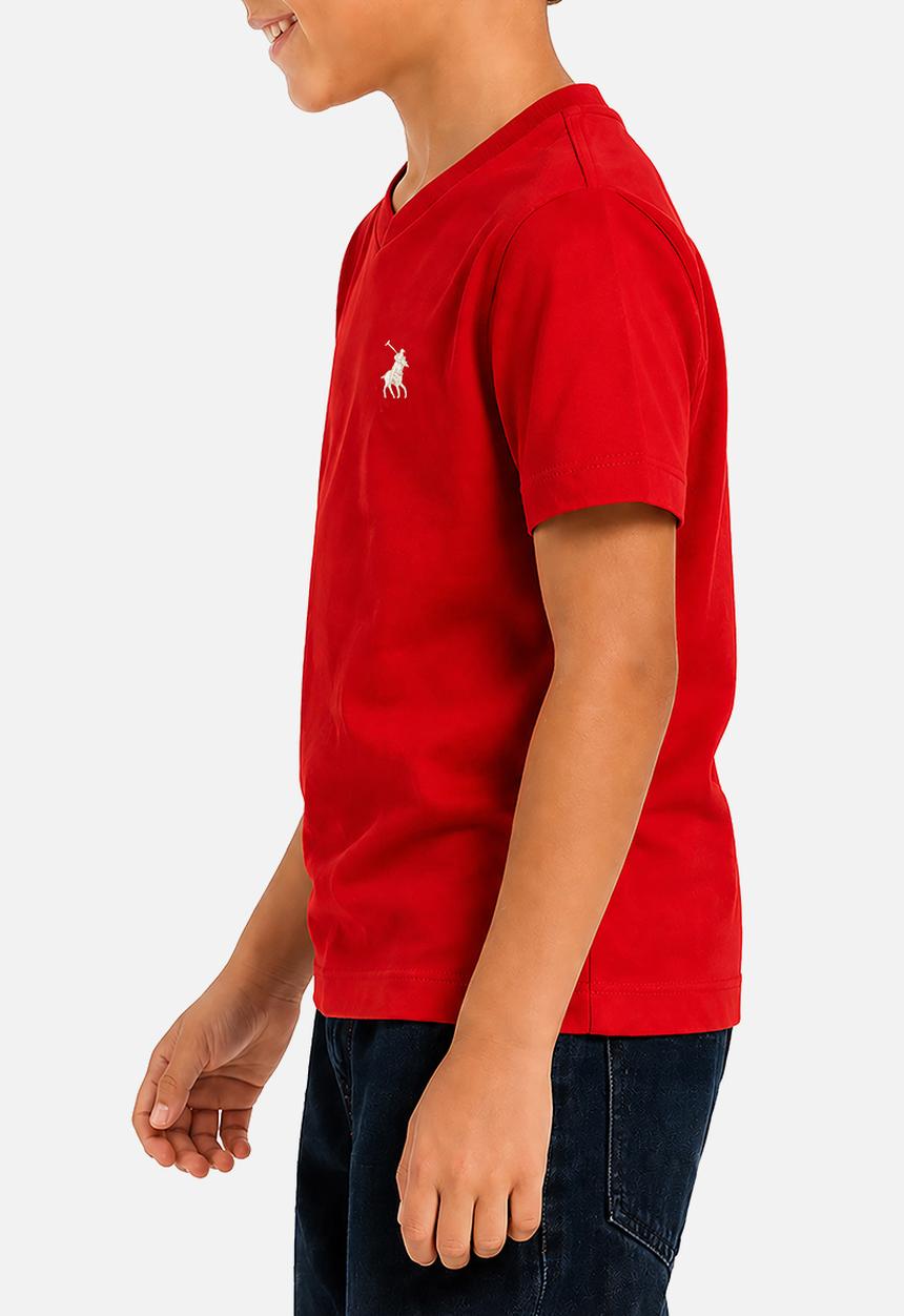 POLO - Boys James V Neck Tee - Red