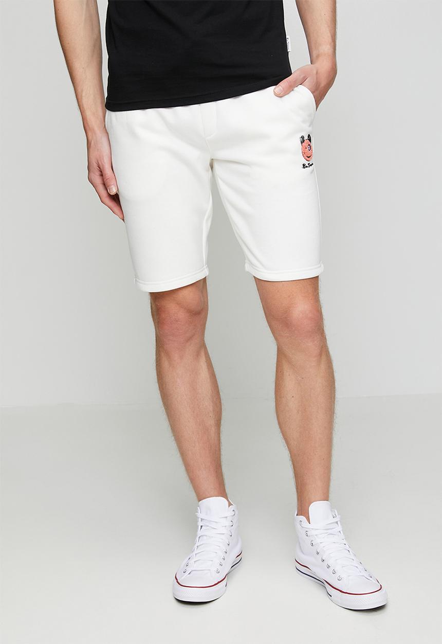 Ben Sherman - Happy Bear Fleece Jog Shorts - Off White