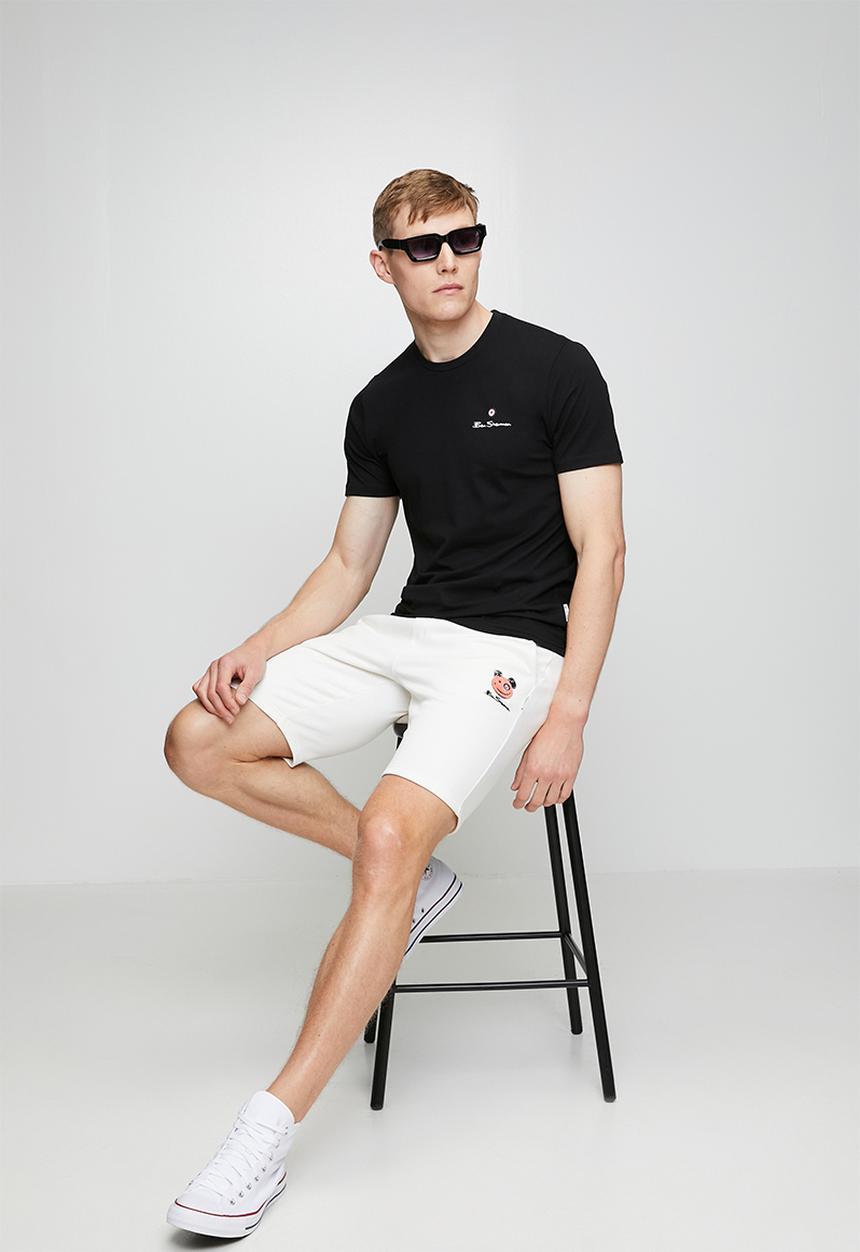 Ben Sherman - Happy Bear Fleece Jog Shorts - Off White