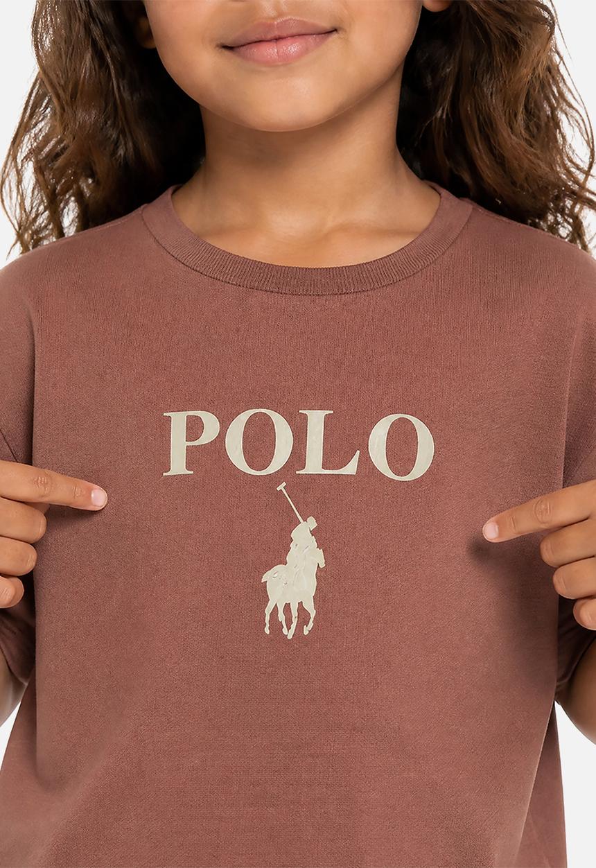 POLO - Girls Gianna Embroidered Ss Tee - Rosewood