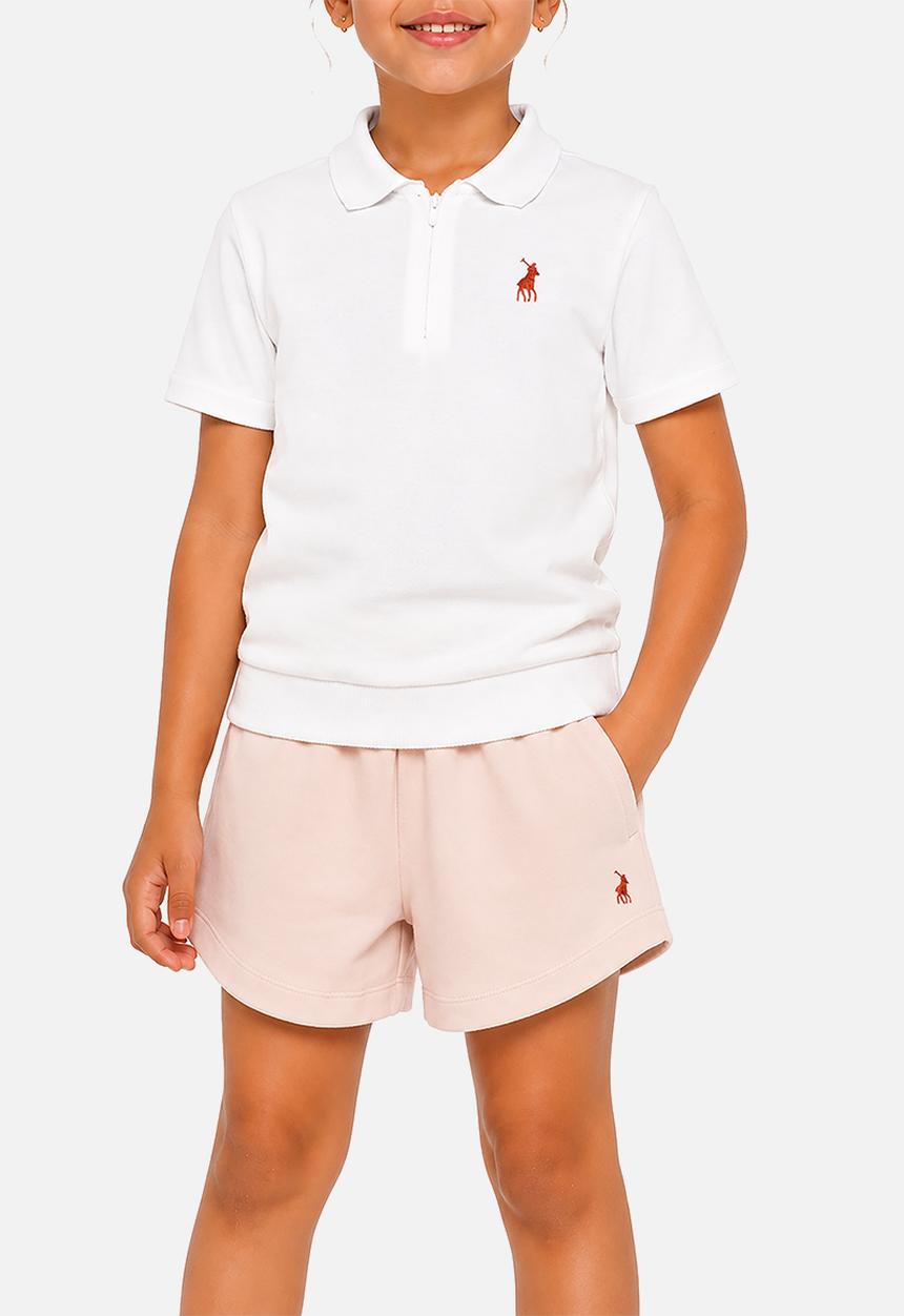 POLO - Girls Britney Rib Welt Ss Golfer - White