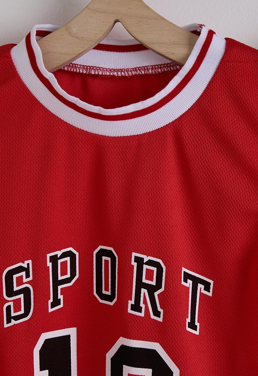 Pop Candy - Sporty tee & shorts - flame red