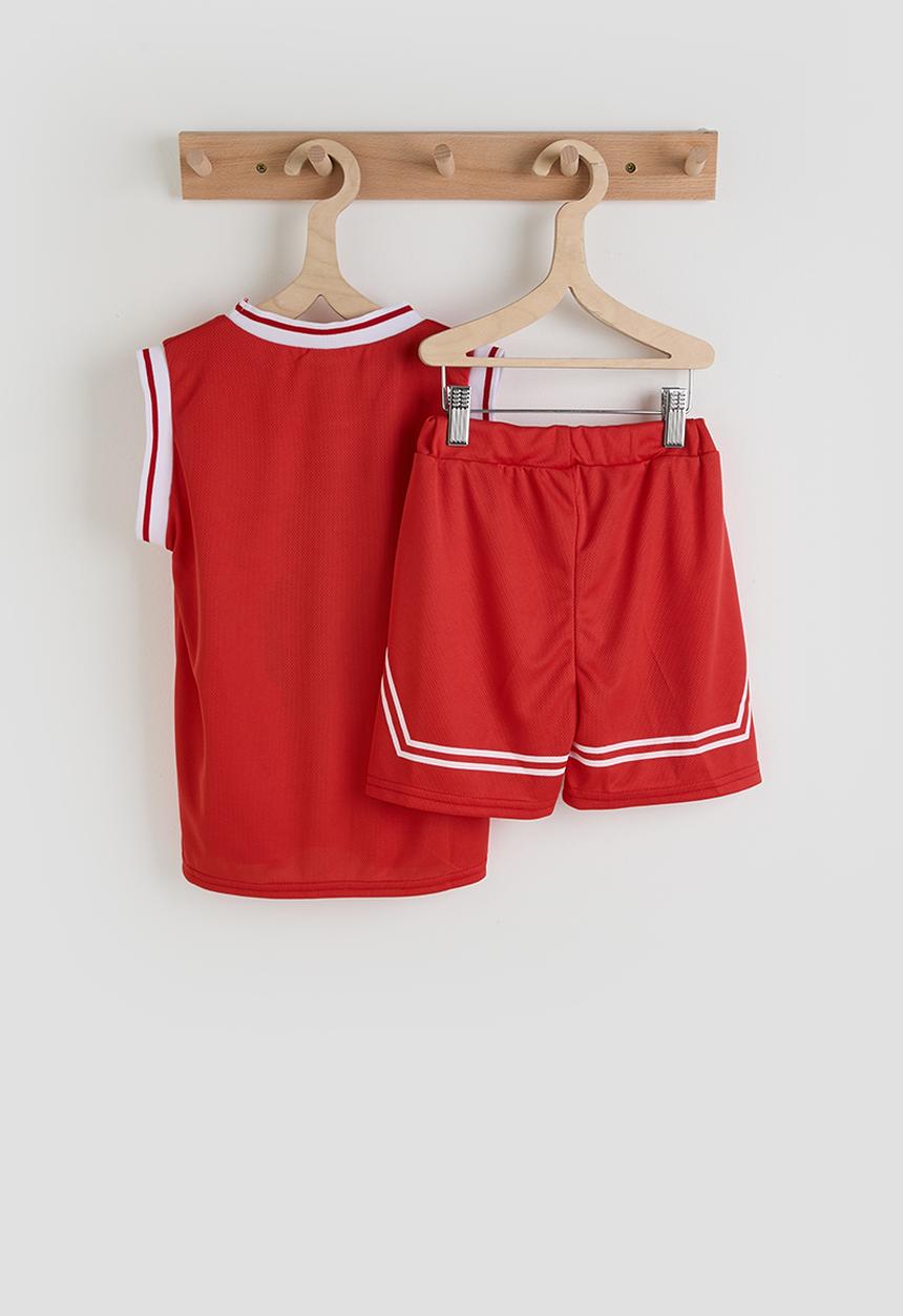 Pop Candy - Sporty tee & shorts - flame red