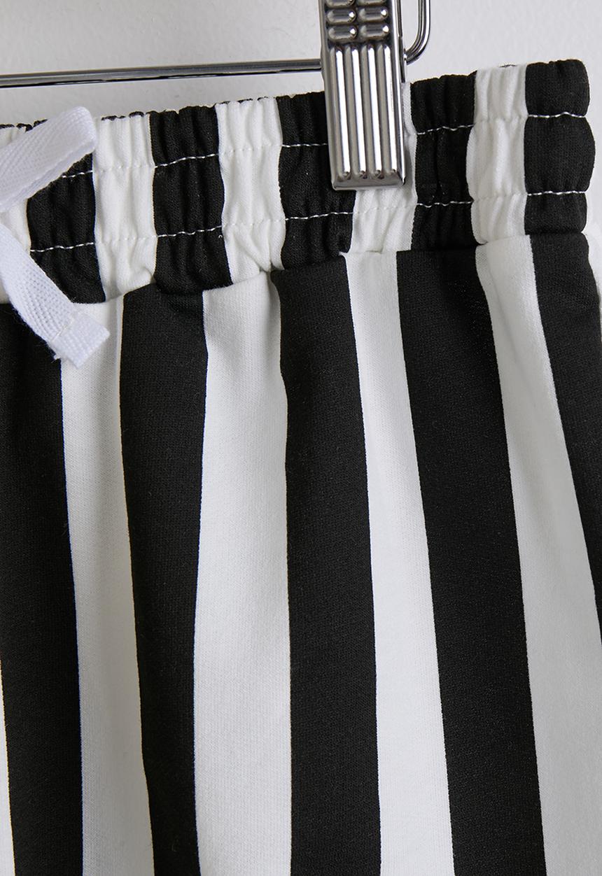 Pop Candy - Tee & shorts - lt yellow & black stripes