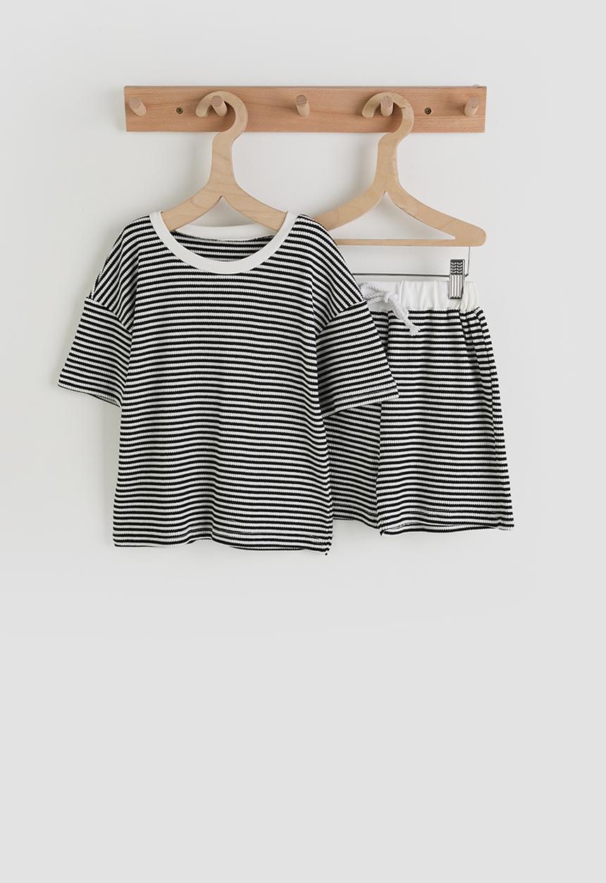 Pop Candy - Knit striped co-ord - black