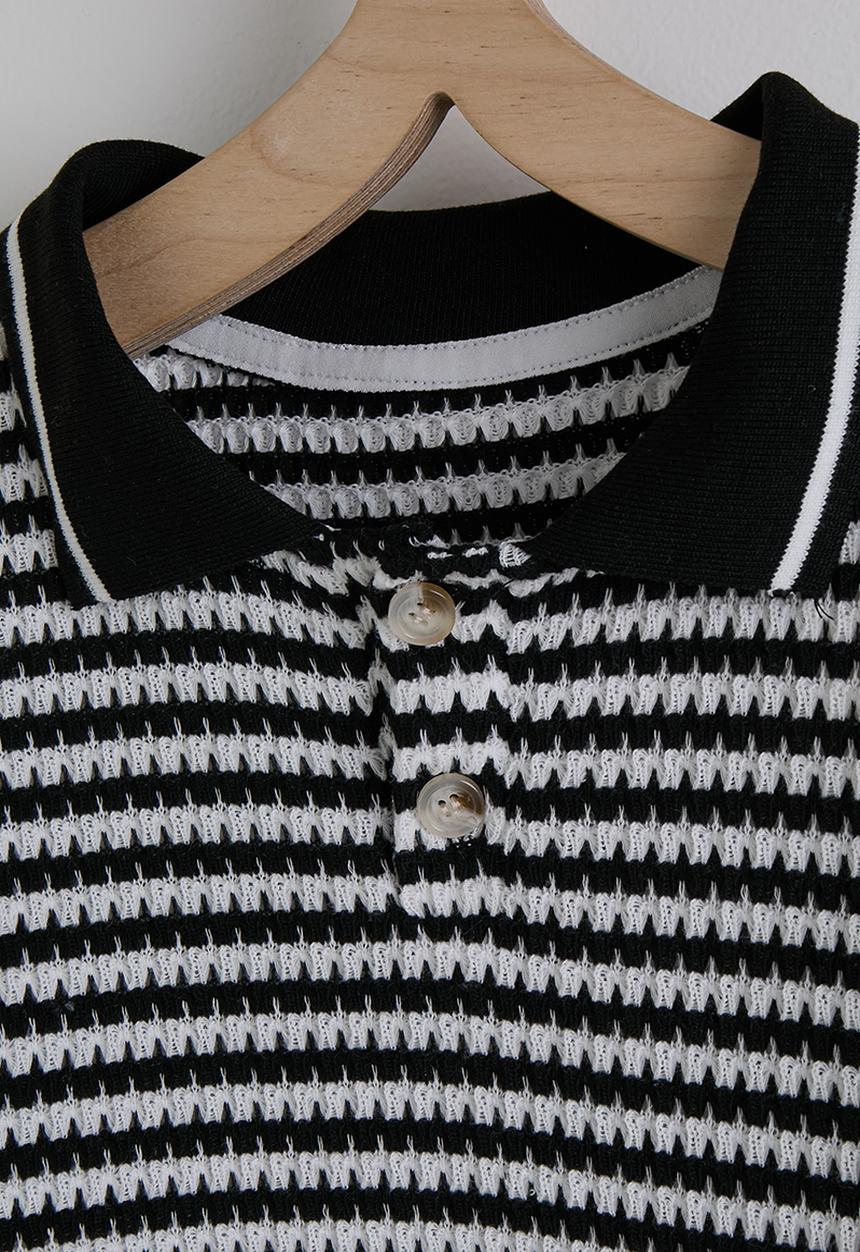 Pop Candy - Striped polo shirt & shorts - black