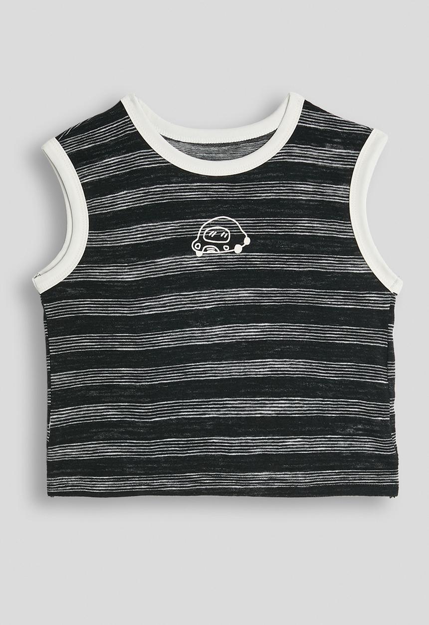 Pop Candy - Striped tank top - grey/black