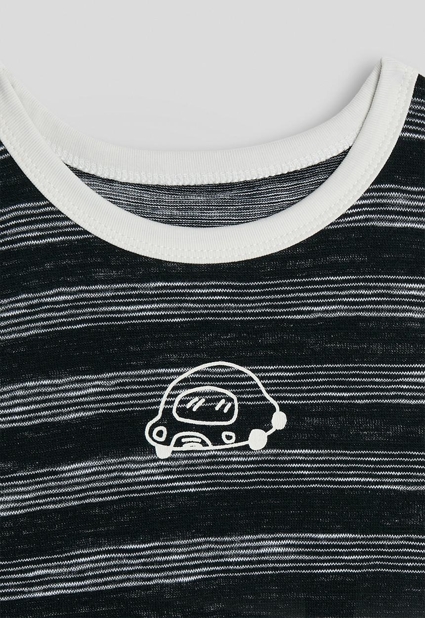Pop Candy - Striped tank top - grey/black