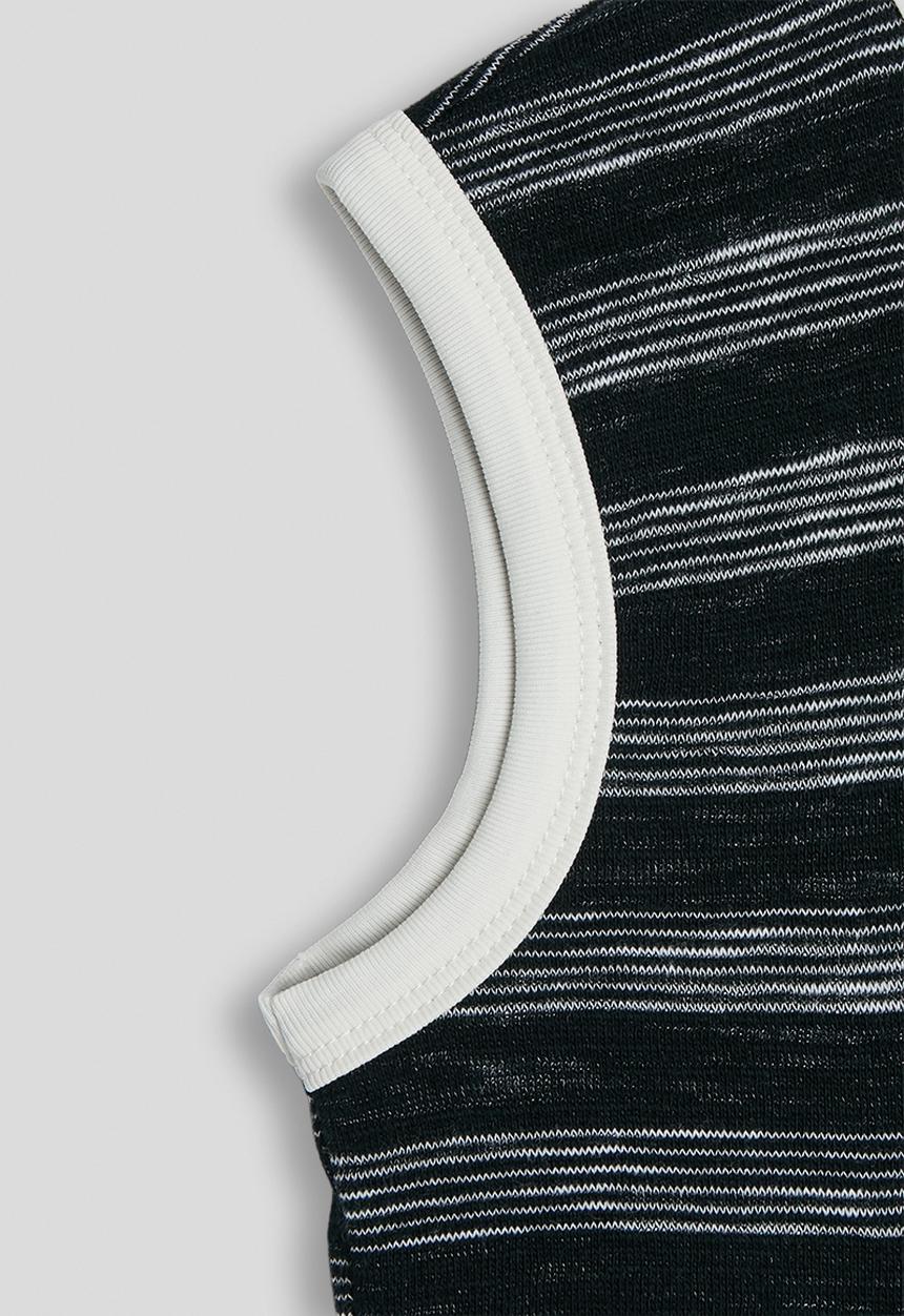 Pop Candy - Striped tank top - grey/black