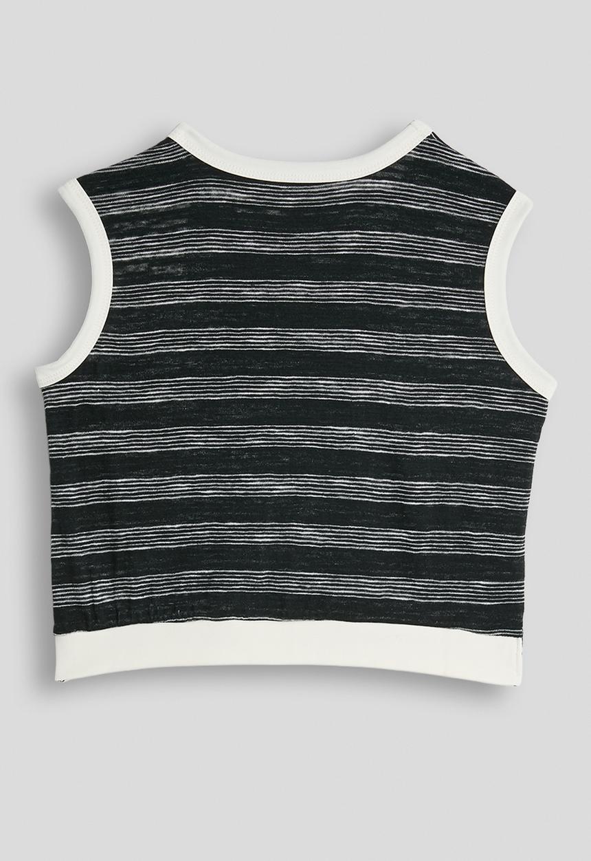 Pop Candy - Striped tank top - grey/black