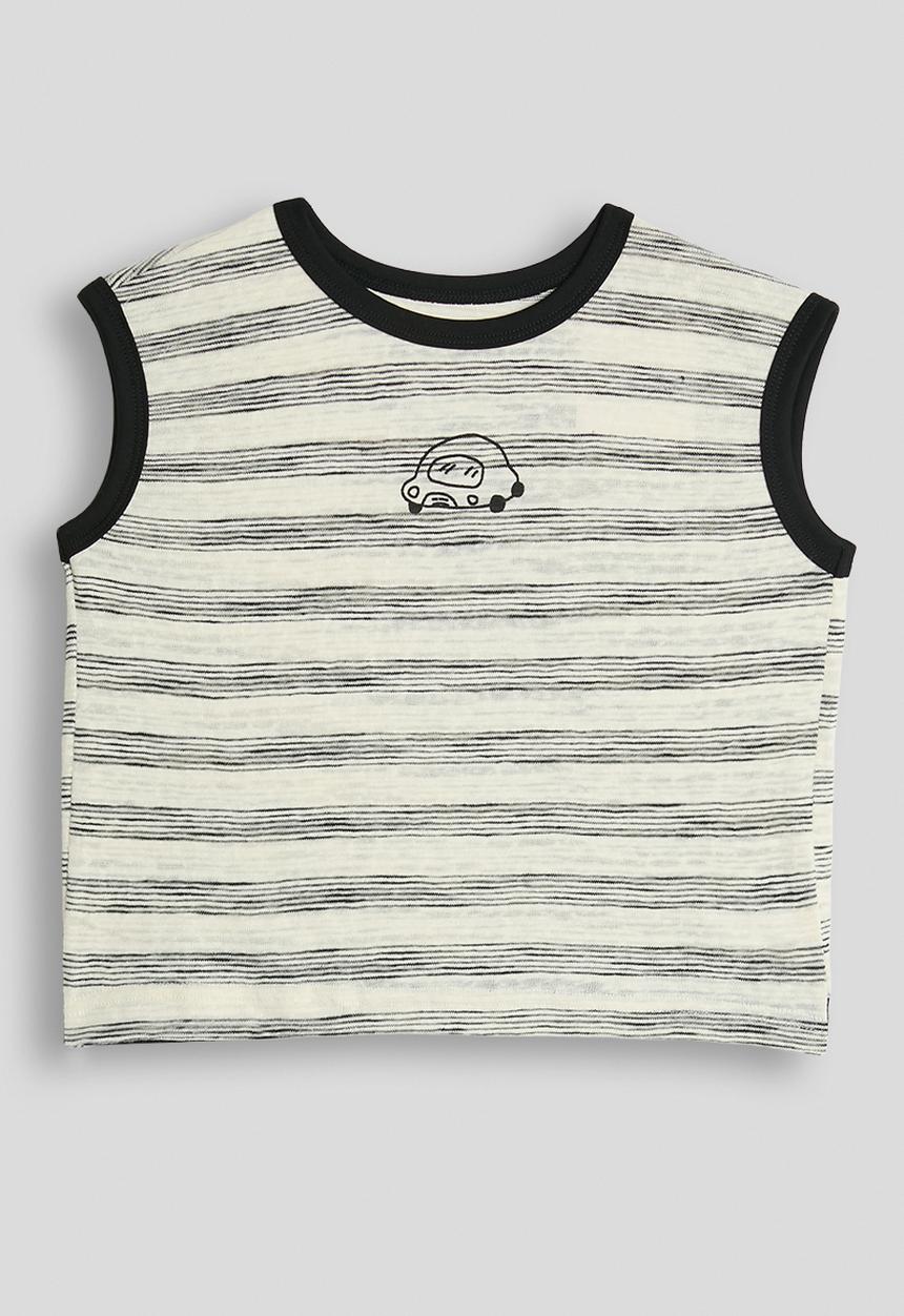 Pop Candy - Striped tank top - off white/grey