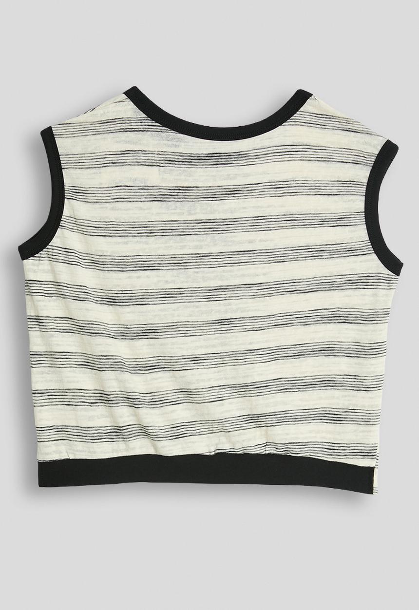 Pop Candy - Striped tank top - off white/grey