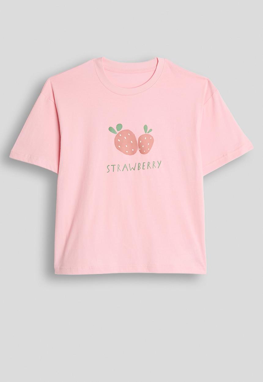Pop Candy - Strawberry graphic tee - pink