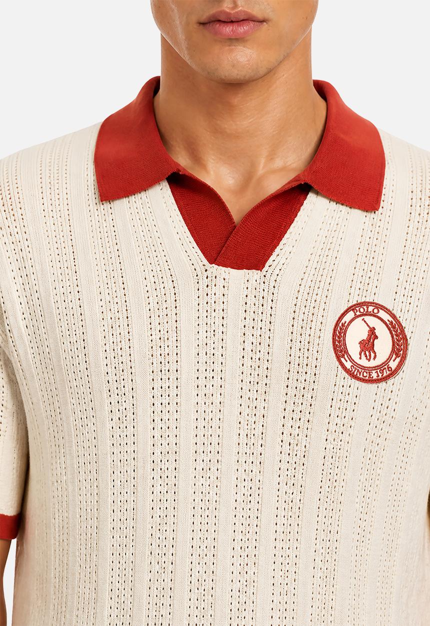 POLO - Mens sport ss knitted golfer - orange