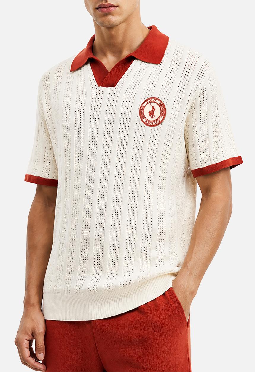 POLO - Mens sport ss knitted golfer - orange