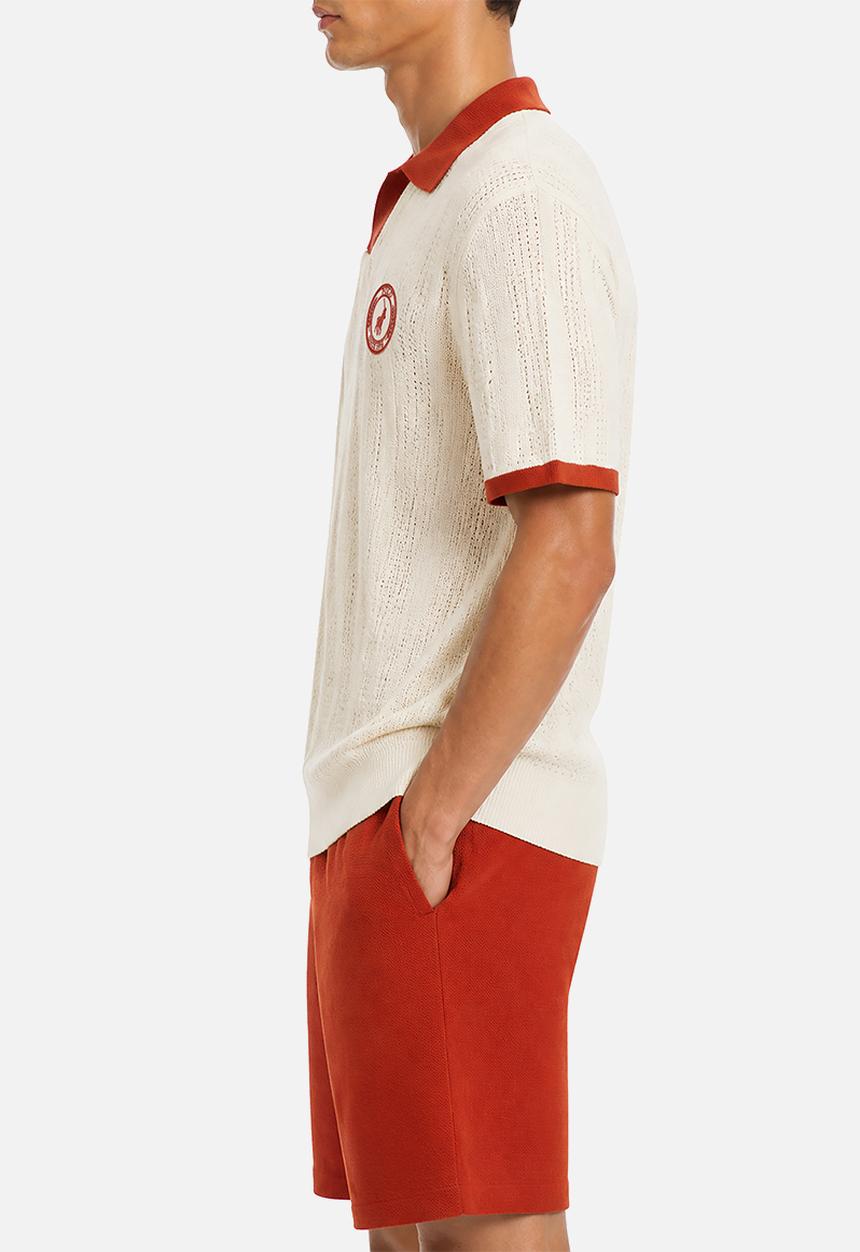 POLO - Mens sport ss knitted golfer - orange