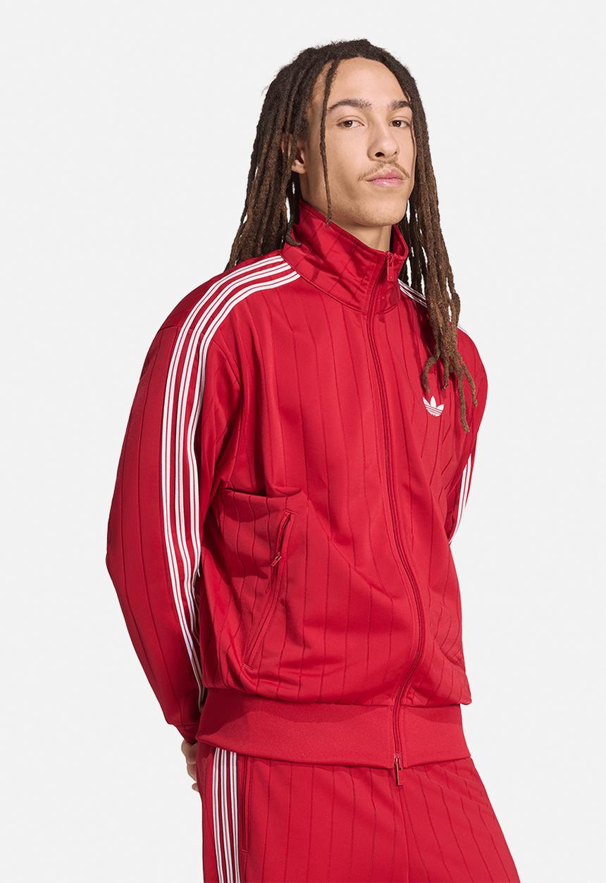adidas Originals - Firebird Pinstripe Drop Needle Track Top - Victory Red