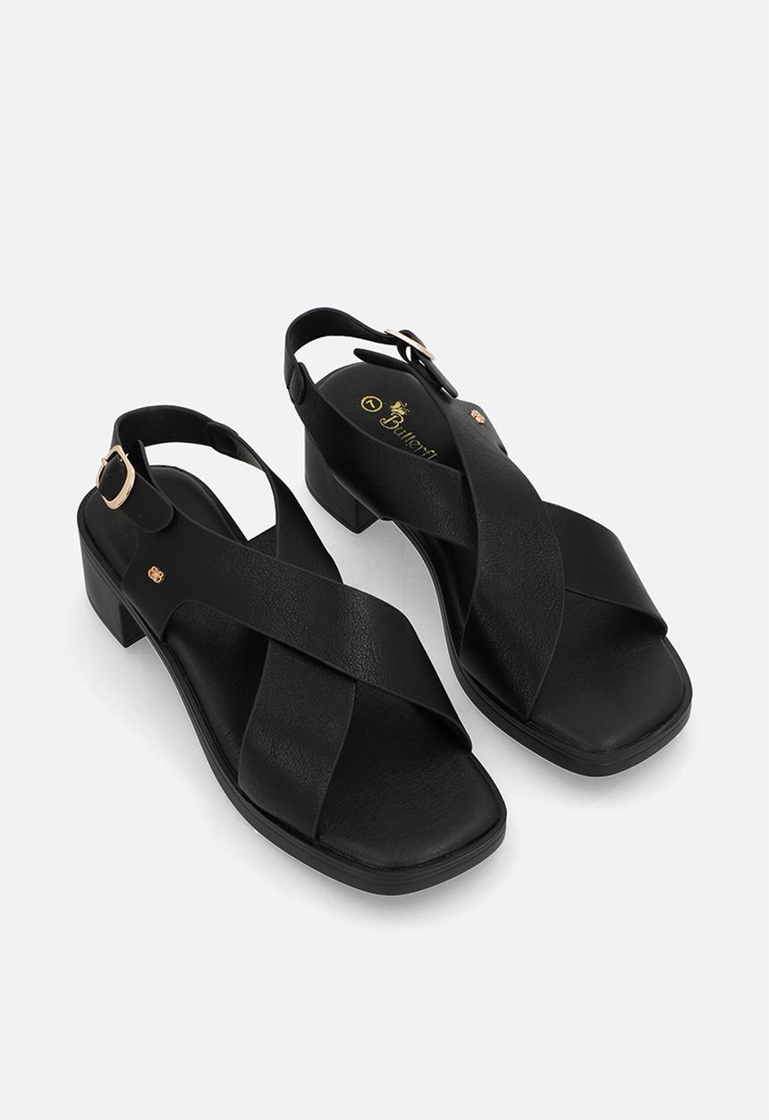 Butterfly Classics - Esmee 1 cross strap heel - black