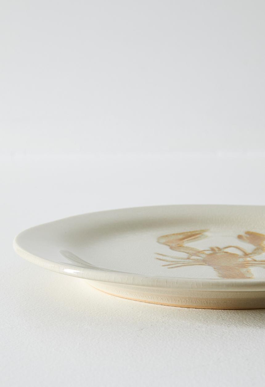 Sixth Floor - Lobster Stoneware Serving plate - Natural 