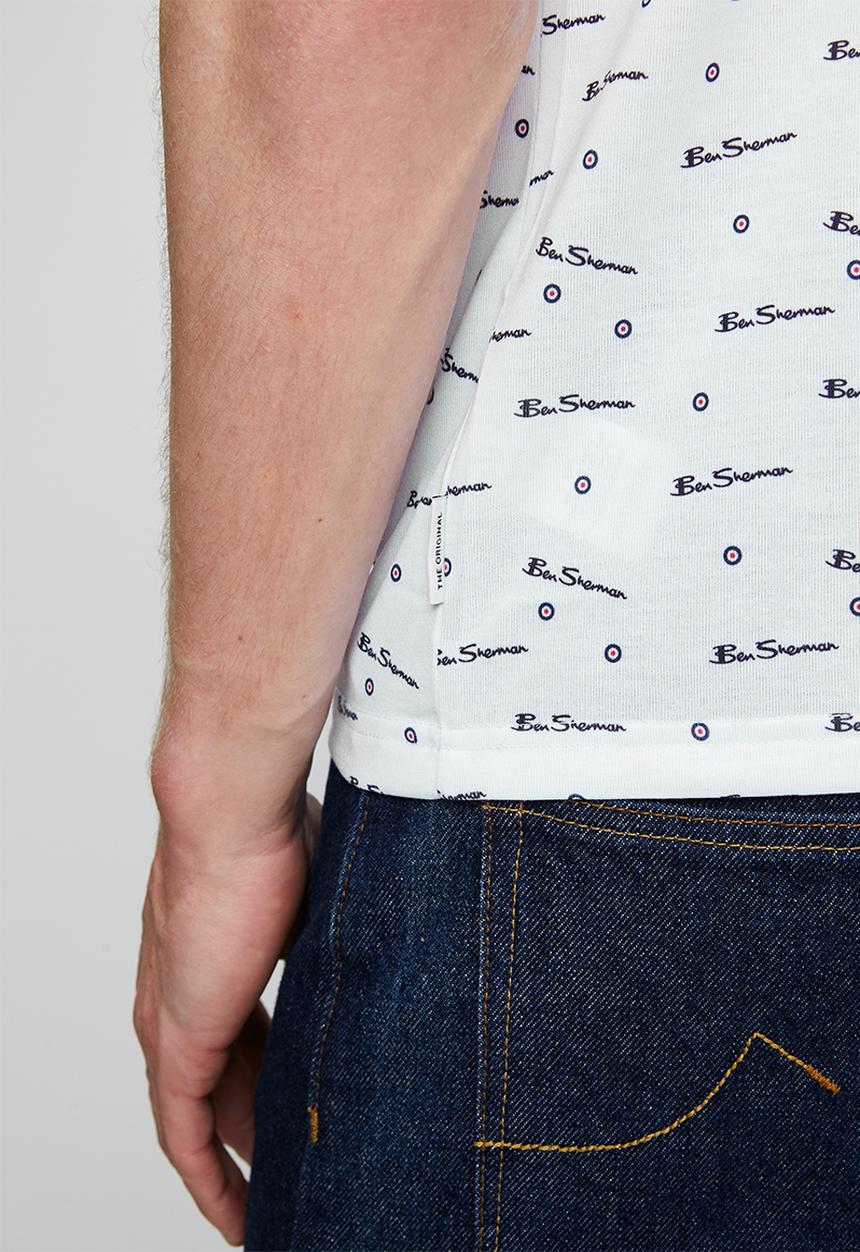 Ben Sherman - Ben Tar Aop Tee Shirt - White