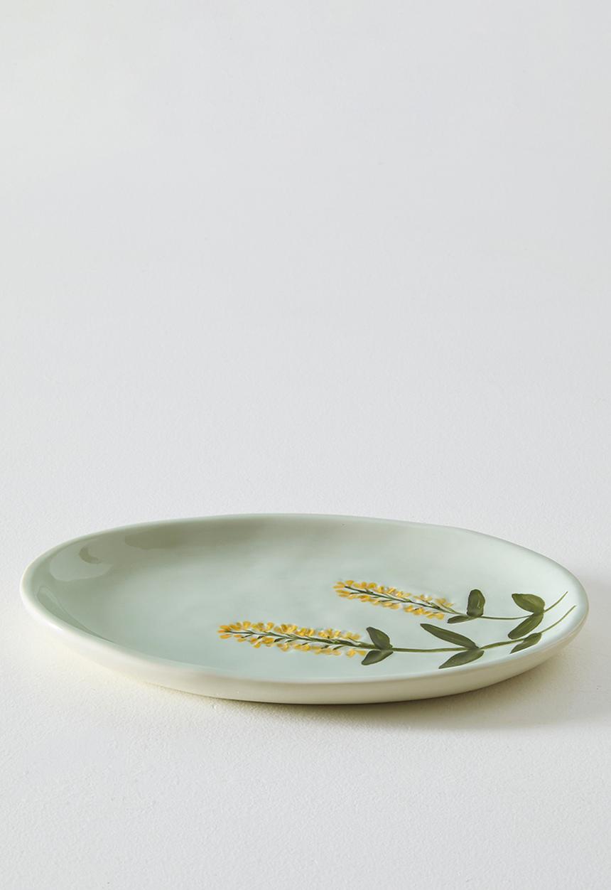 Sixth Floor - Ceramic Flower Serving Plate - Grey