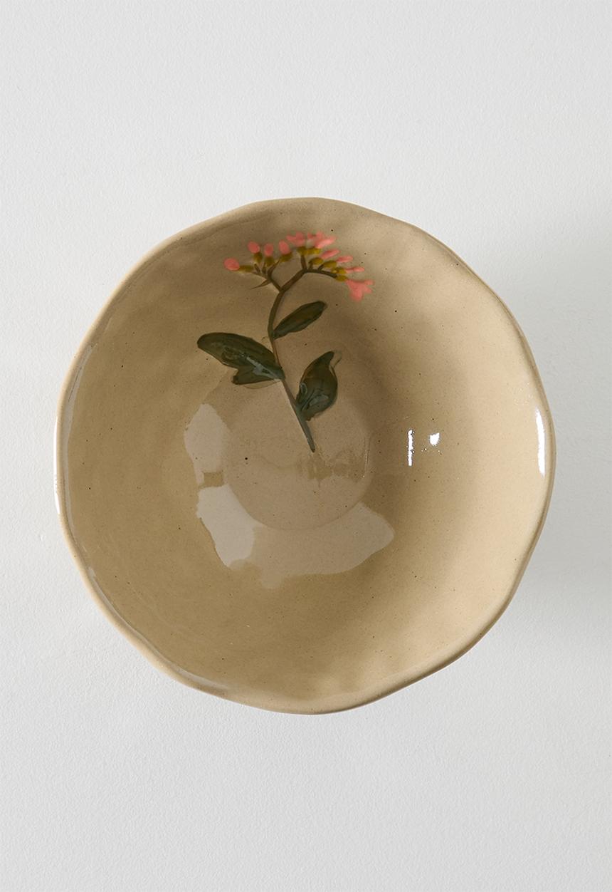 Sixth Floor - Flower Stoneware Bowl - Natural