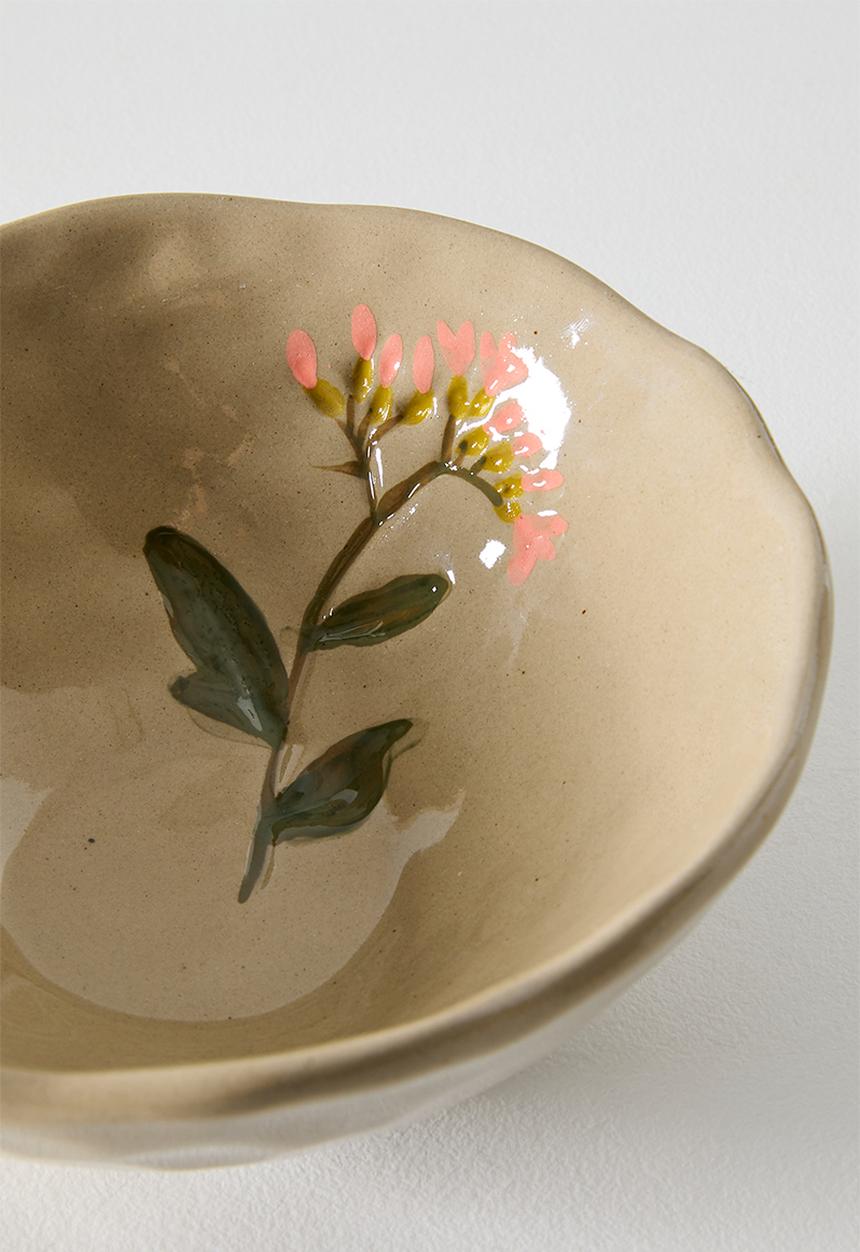Sixth Floor - Flower Stoneware Bowl - Natural