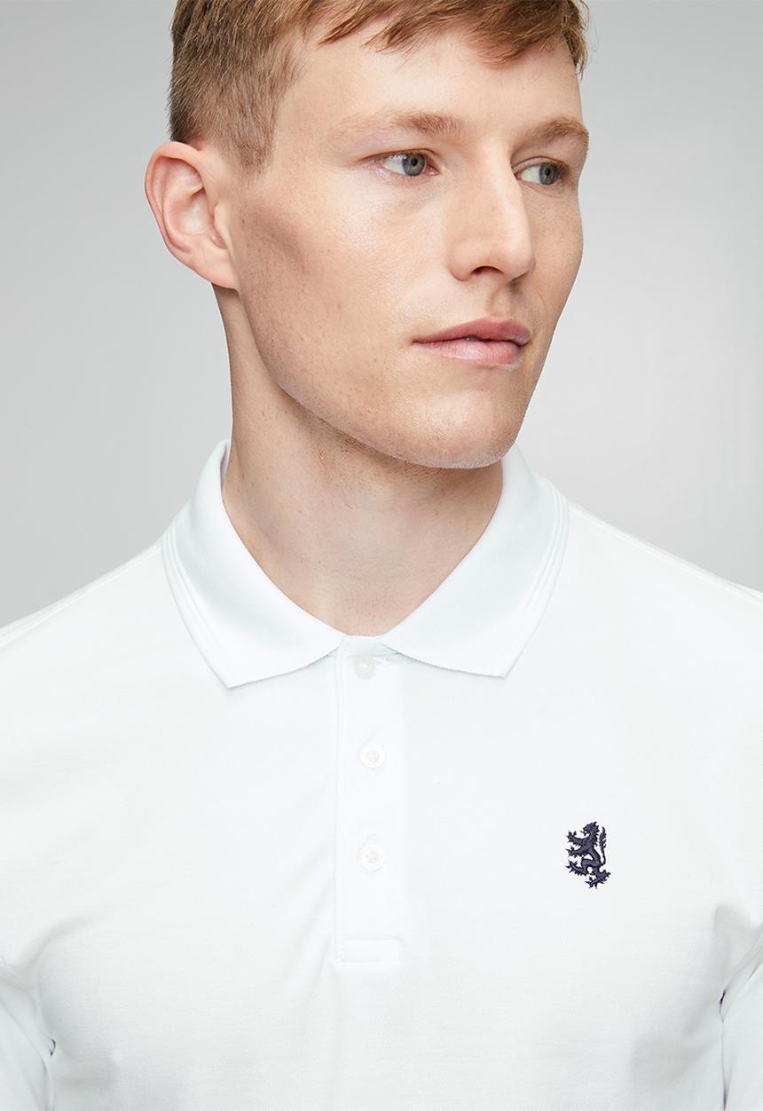 Pringle of Scotland - Pringle Adam Pique Golfer - White