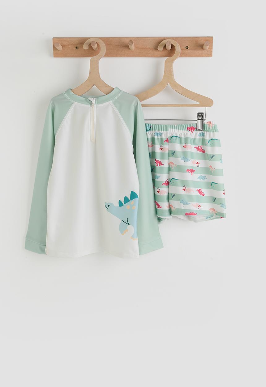 Pop Candy - Rash guard and board shorts - white/aop